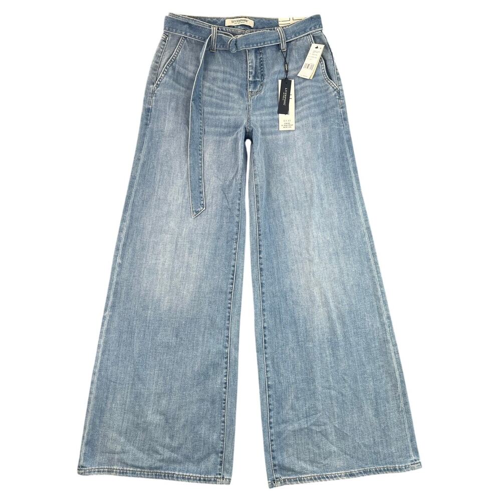 NWT Liverpool Los Angeles Stride High Rise Wide Leg Crop Jeans Belted - 4/27